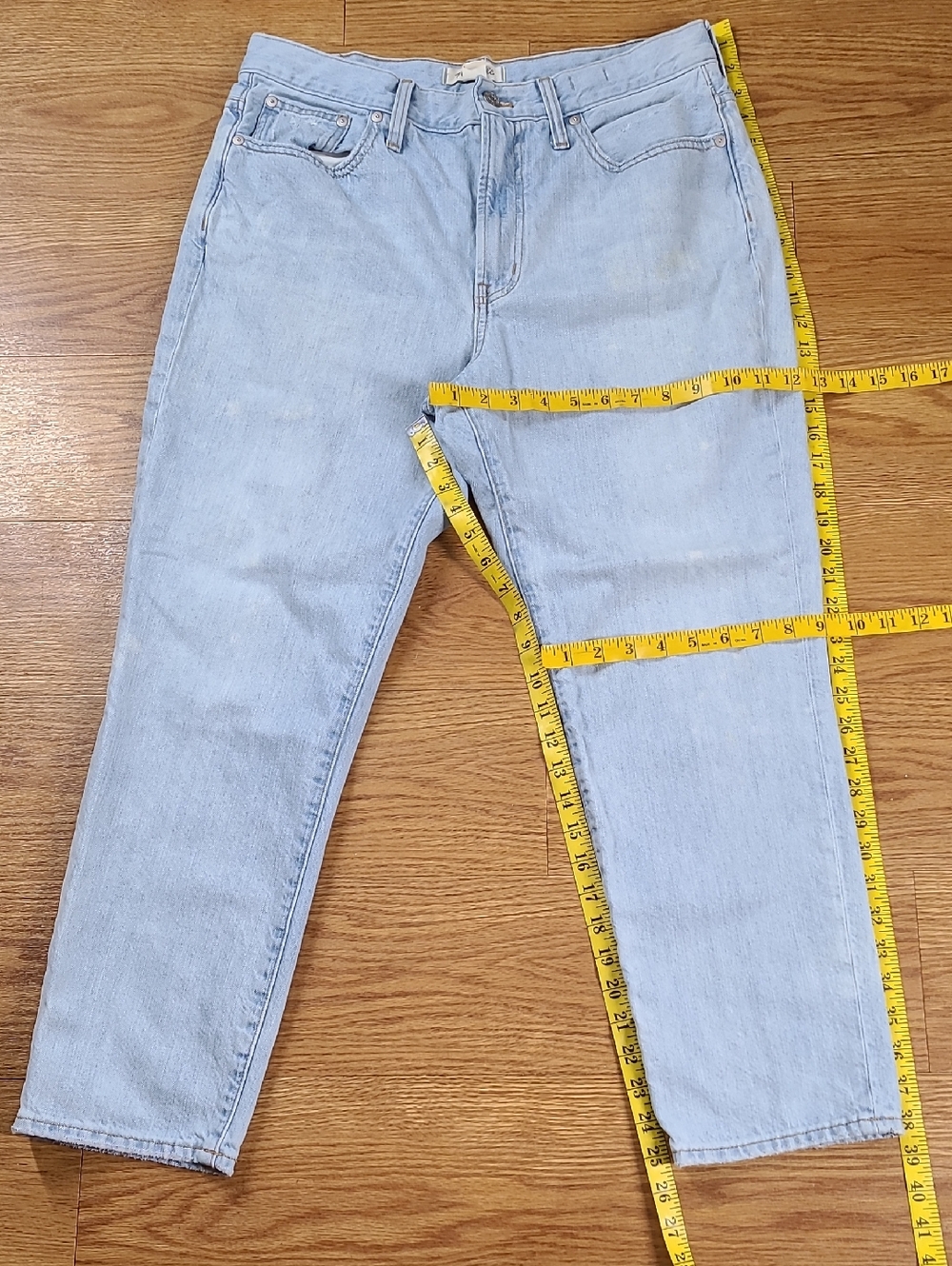 MADEWELL The Perfect Vintage Bleach Stain Pre-owned Straight Womens Jeans 30x25